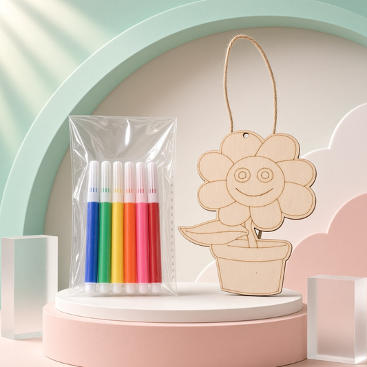 DIY Wooden Colour & Craft Kit for Kids | Color, Create & Play Art Set