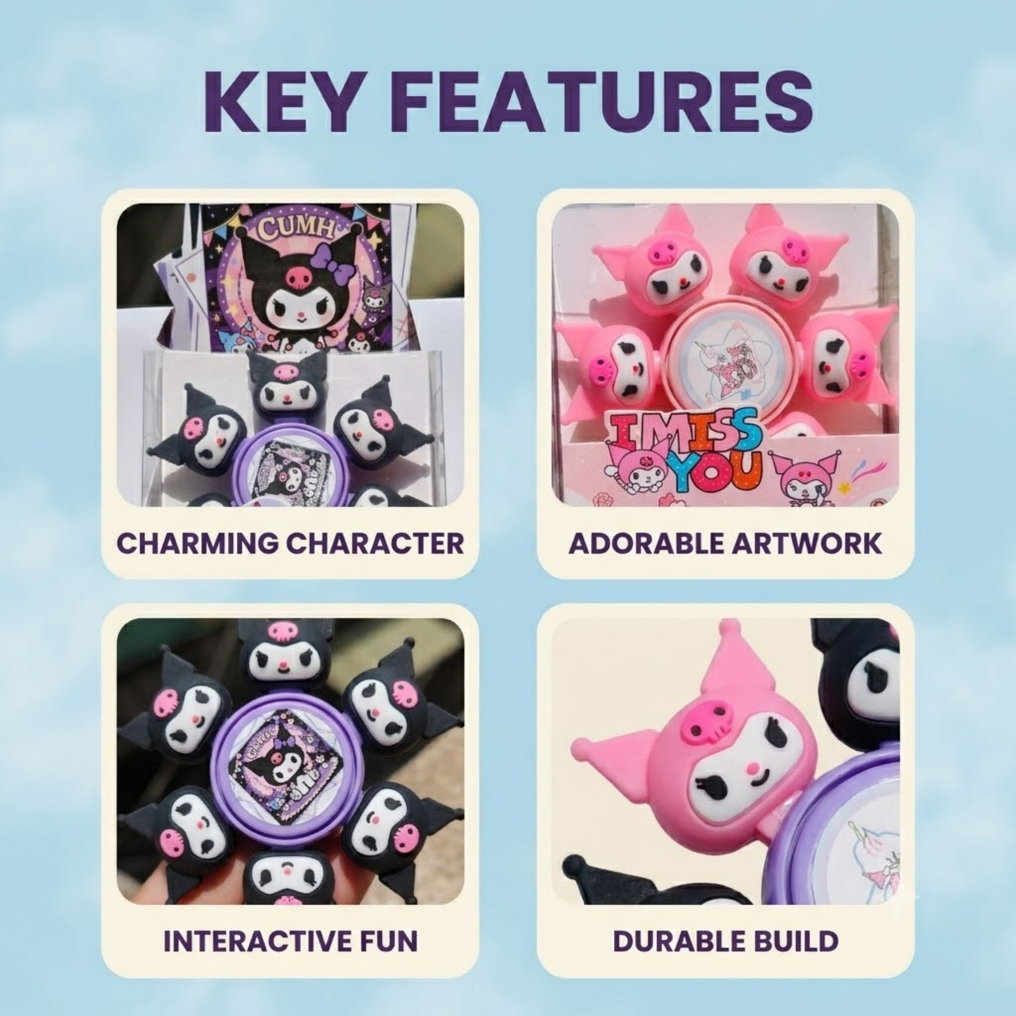 Kuromi Fidget Spin cum Highlighter Markers