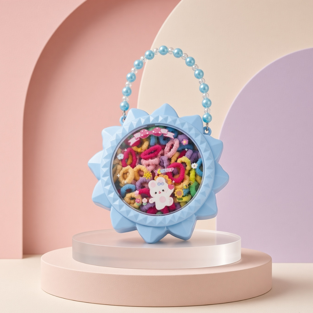 Kids Hair Accessories Gift Set in Flower Case