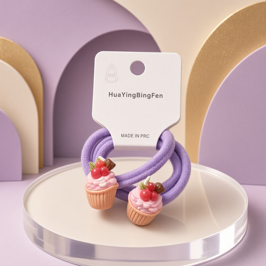 Cute Cupcake Charm Hair Bands