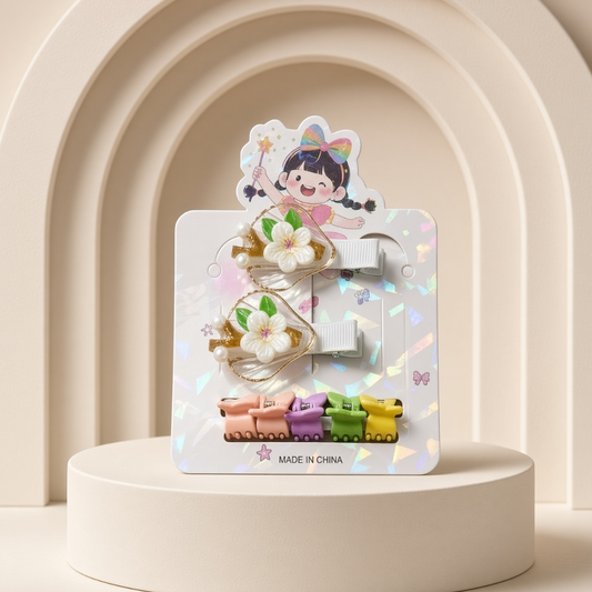 Floral Hair Accessories Set | Floral & Mini Claw Clips