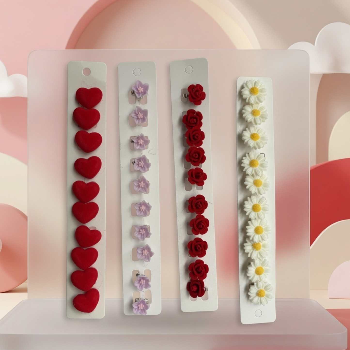 Mini Character Snap Hair Clip Set for Kids | Hearts, Flowers & Daisy