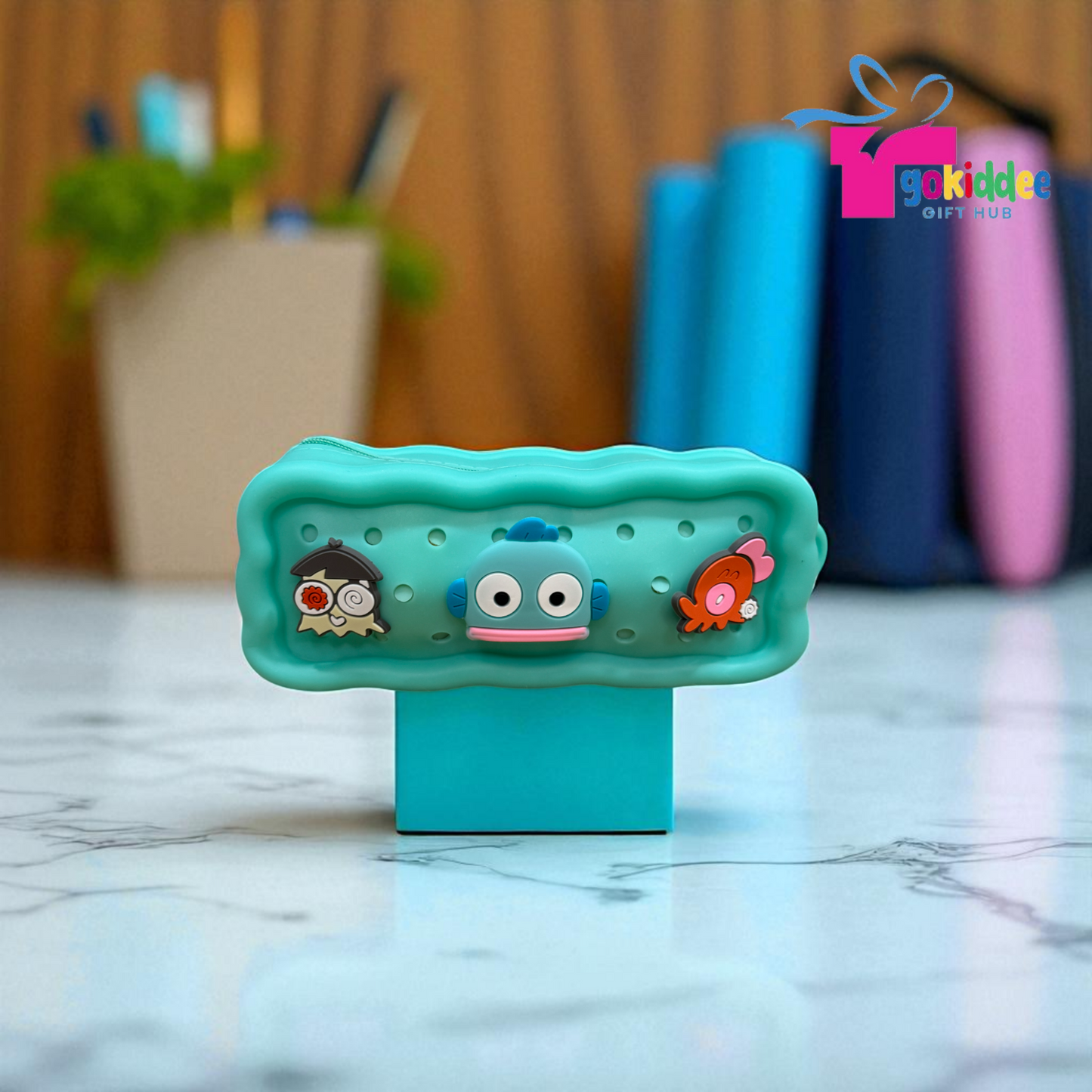 Silicone Pencil Pouch with Charms
