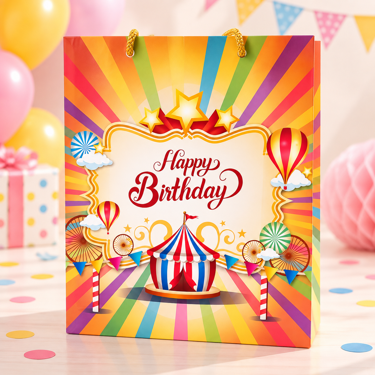 Colourful Carnival Happy Birthday Gift Bag