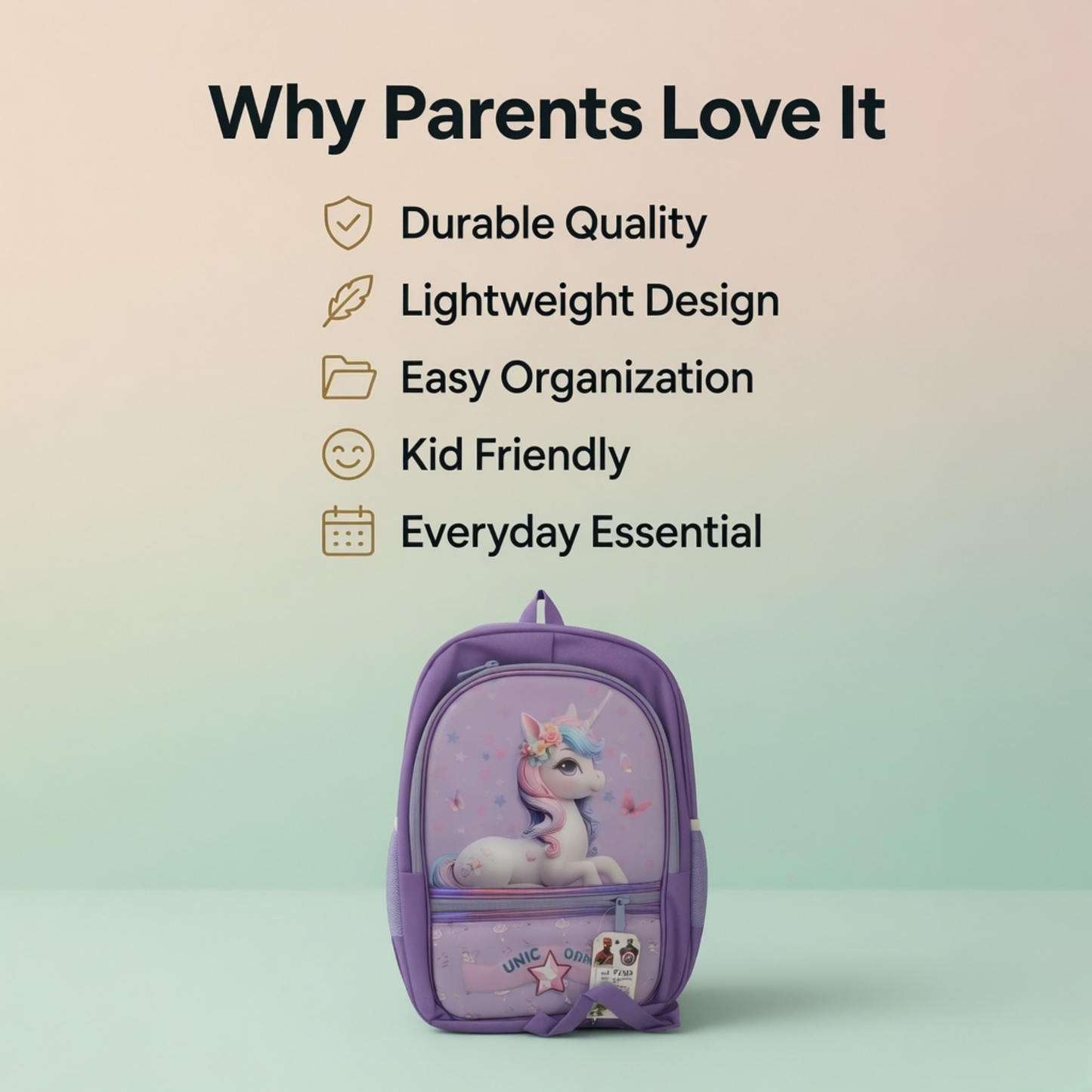 17" Unicorn Lightweight School Backpack