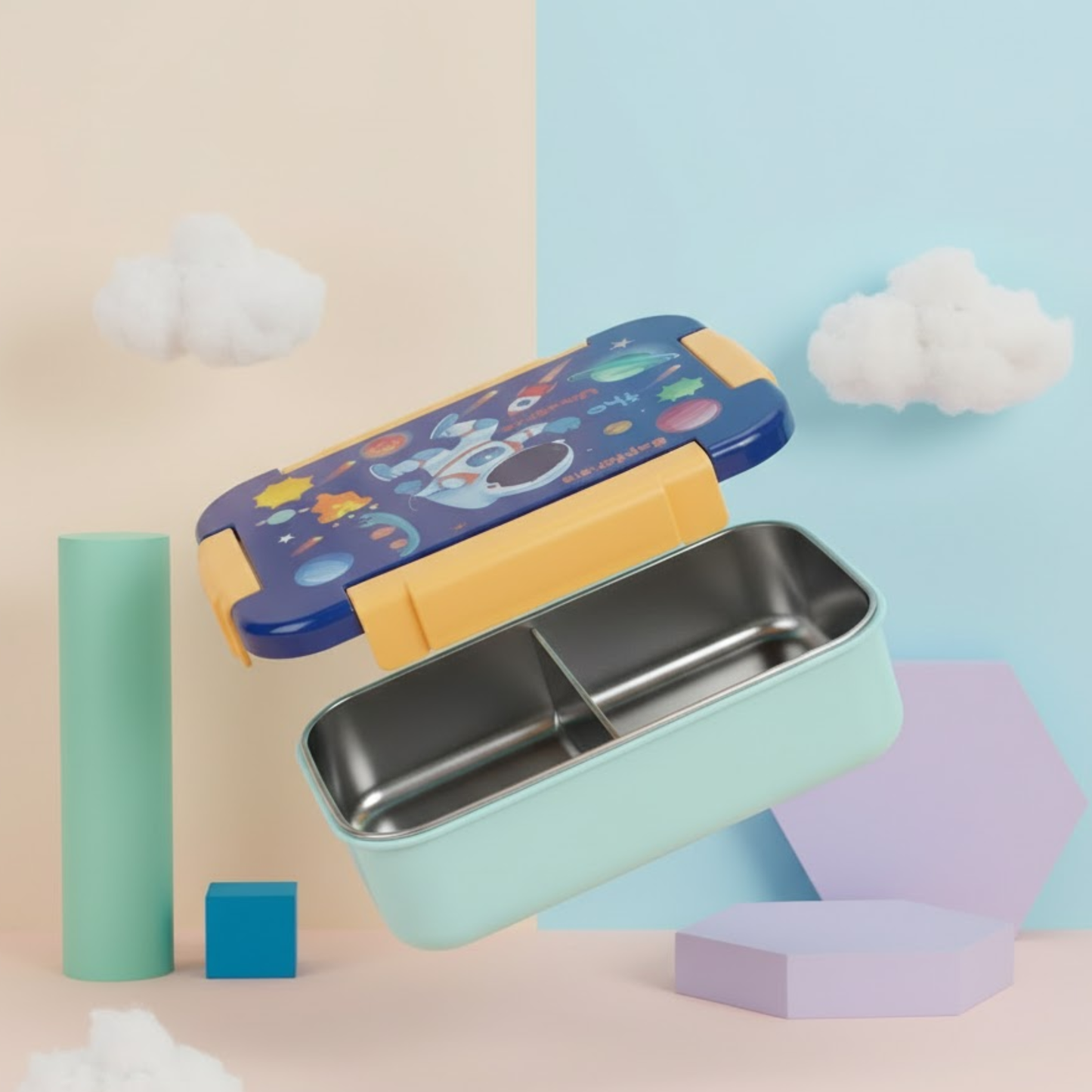 Stainless Steel 3 Partition Lunch Box -710 ml