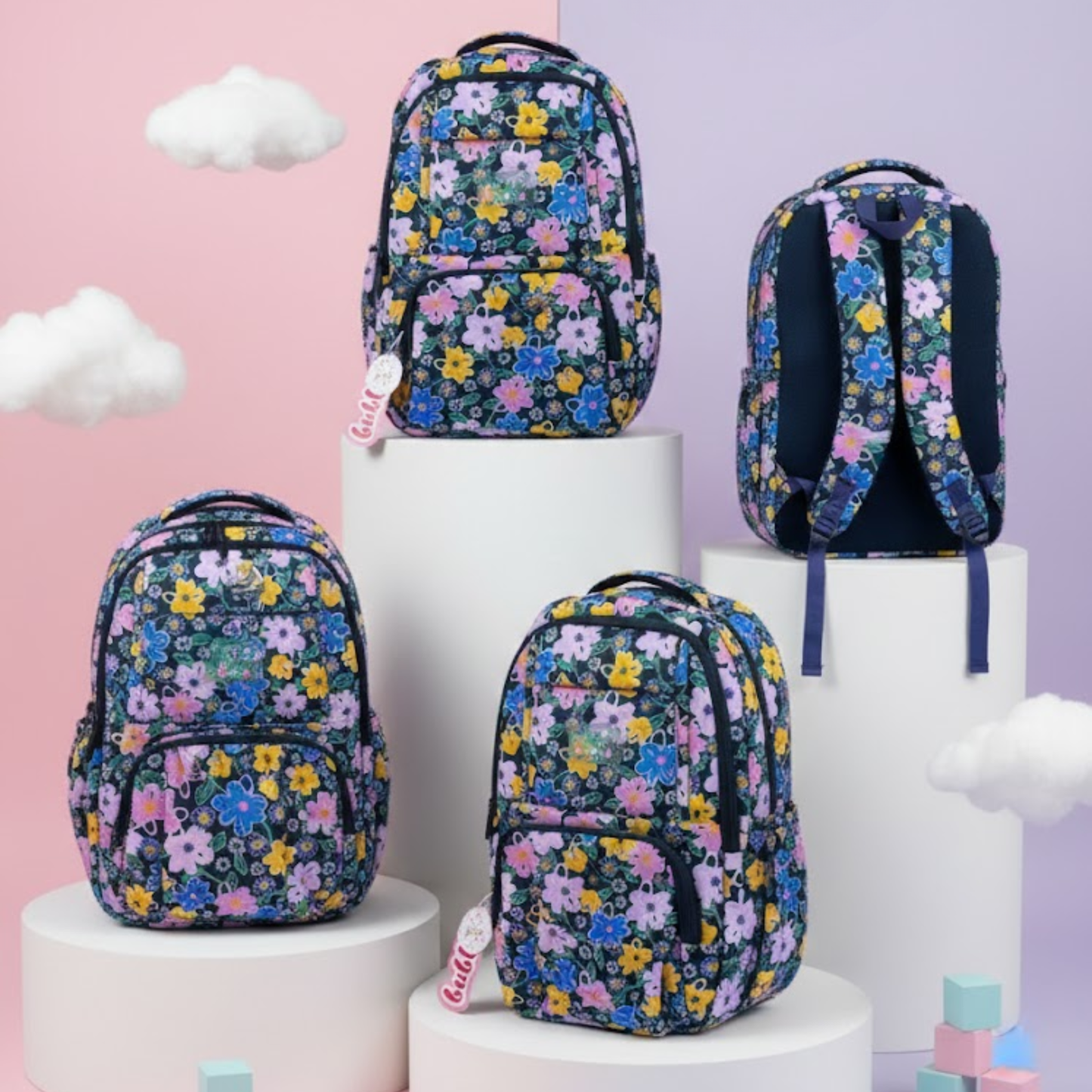 Kids Floral Print School Backpack – Lightweight & Spacious