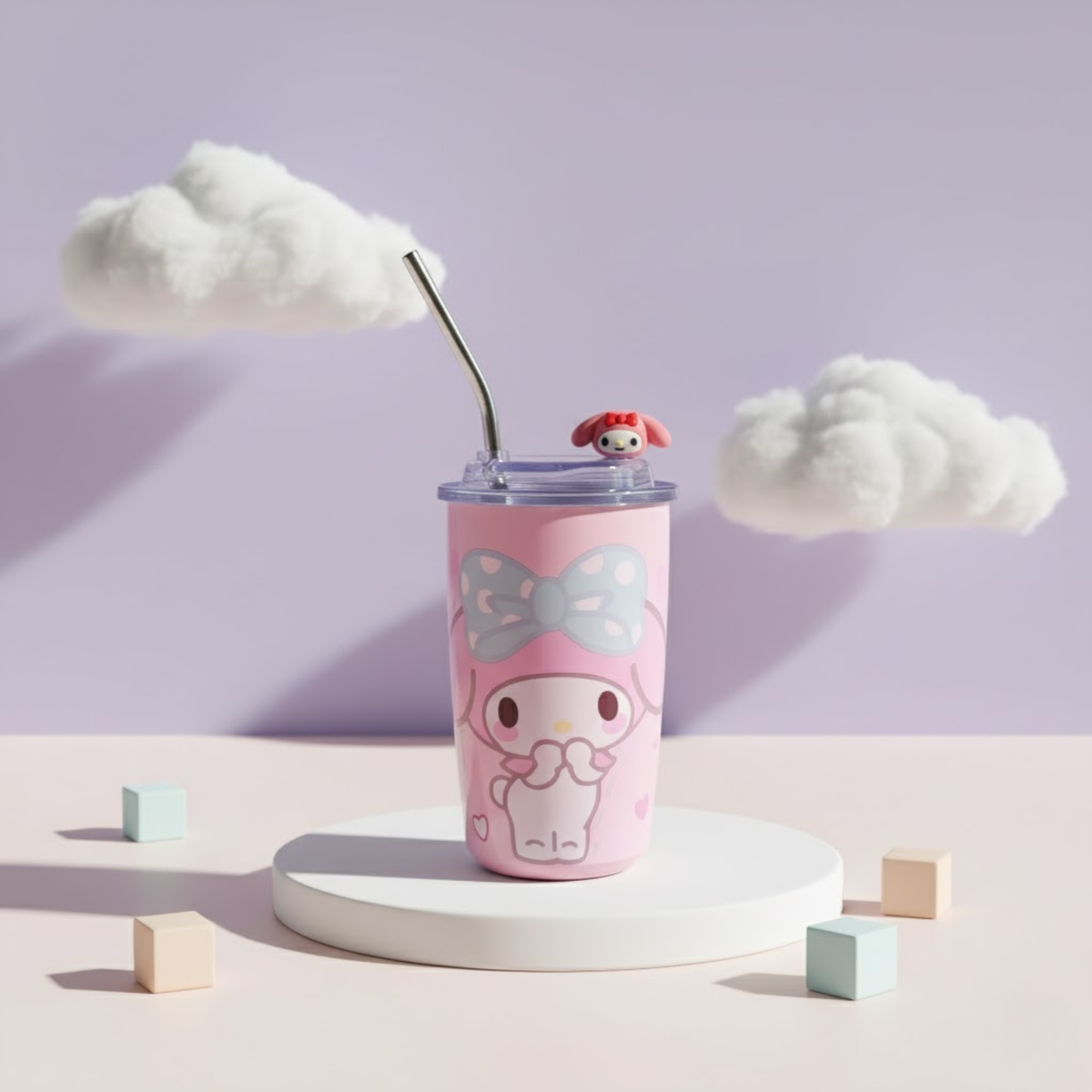 Stainless Steel Sanrio Tumblers with straw -600ml