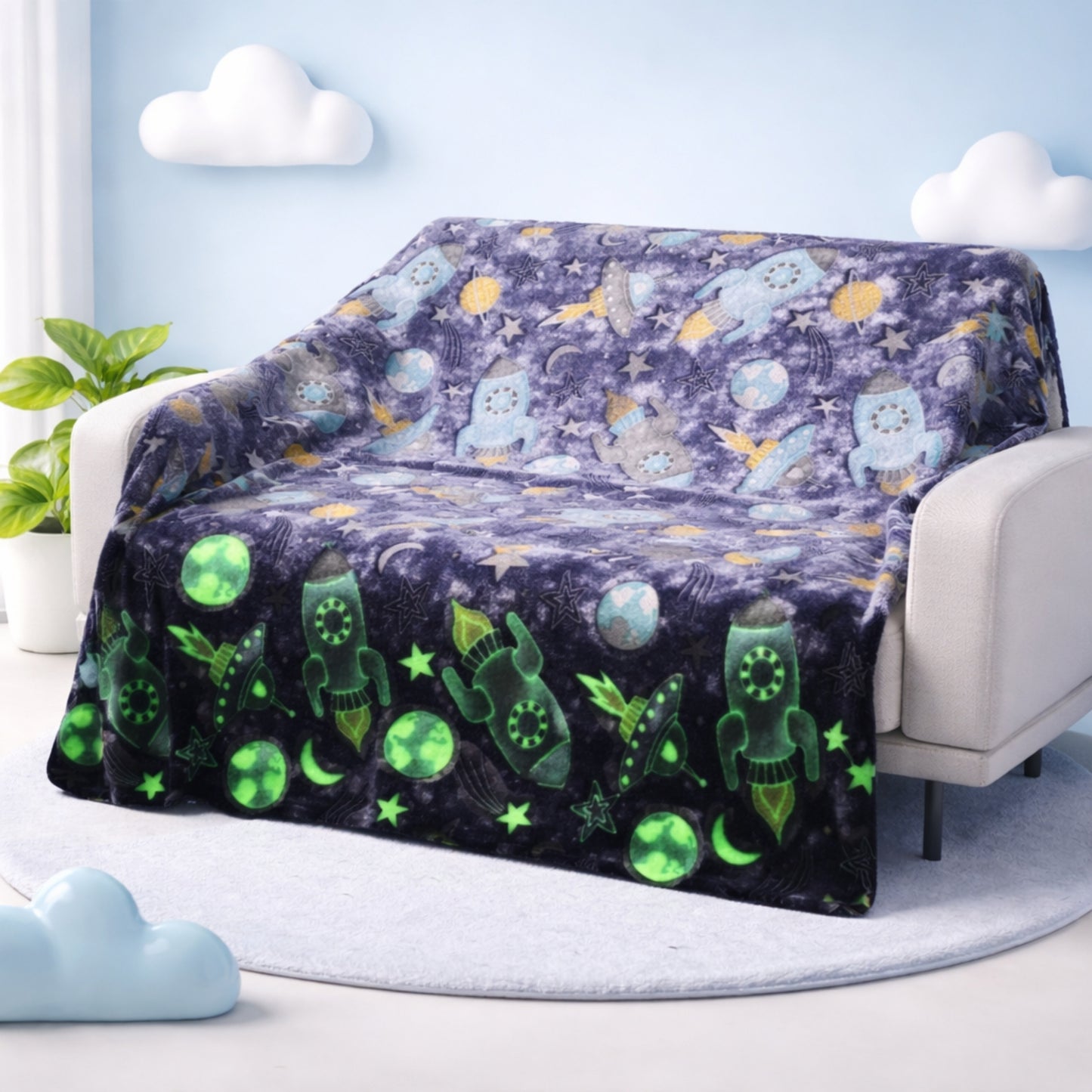 Glow-in-the-Dark Blanket for Kids - big size