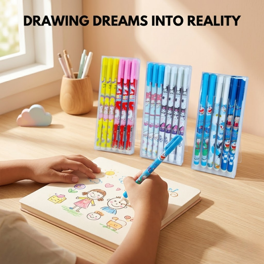 Set of 6 Infinite Cartoon theme Pencils for Kids