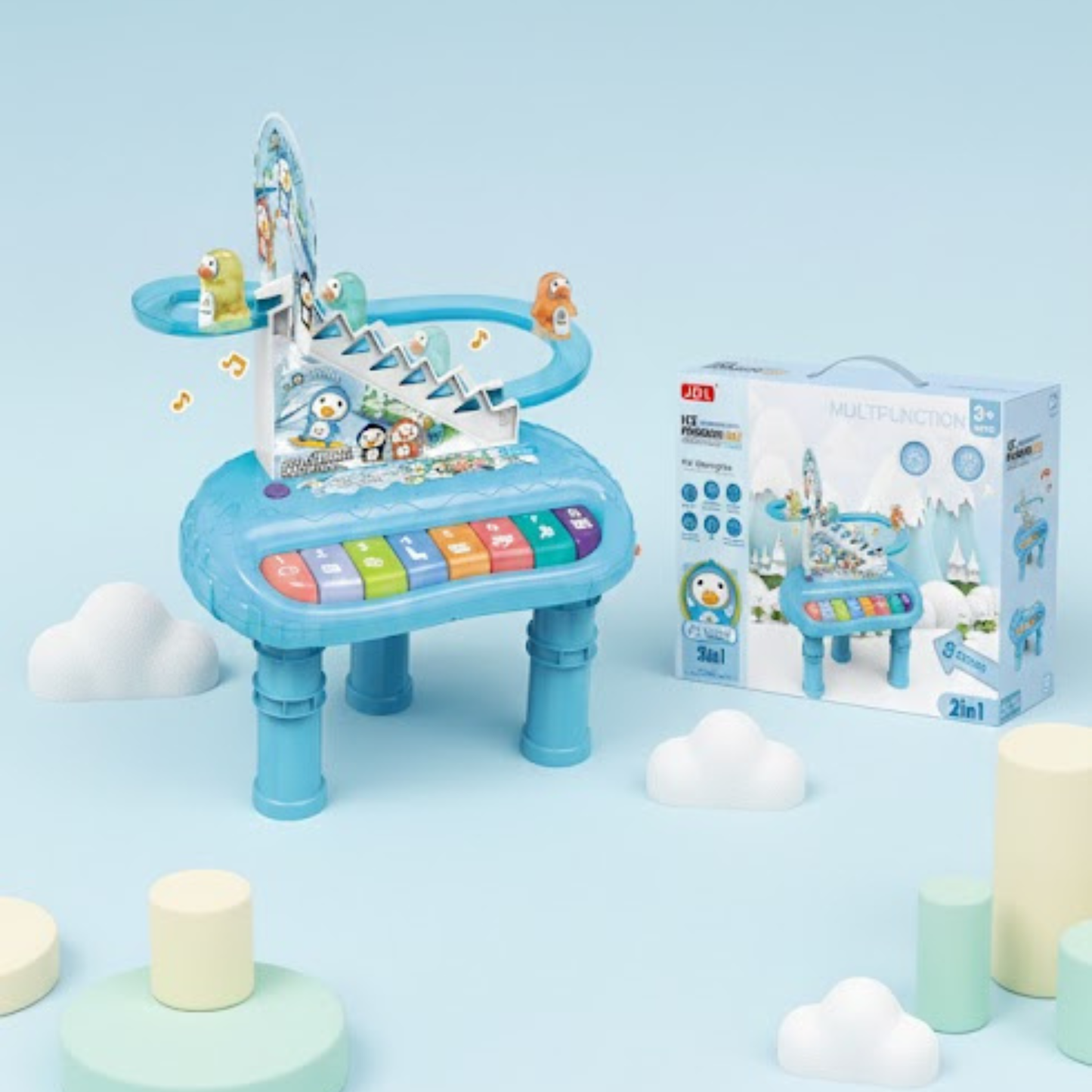 Buy the 2-in-1 Penguin Musical Activity Table with piano keys, climbing penguins, and sliding track. A perfect learning and fun toy for toddlers aged 3+. Boosts sensory skills and creativity.