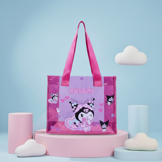 Button Closure Tote Bag