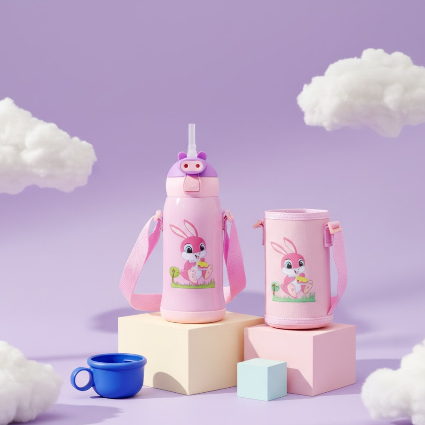 Stainless Steel Vacuum Dual Water Bottle - 600ml