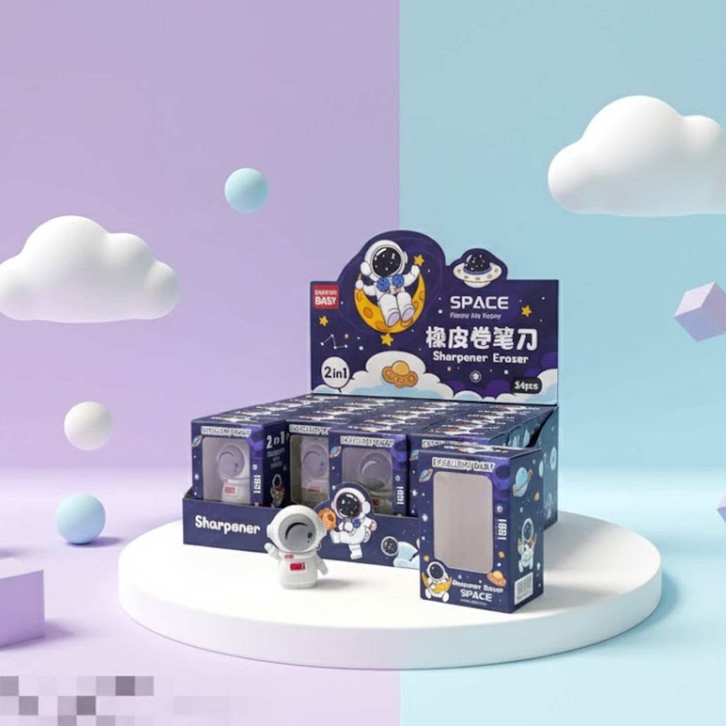 2 IN 1 Astronaut Sharpener Cum Eraser