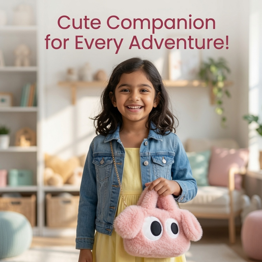 Cute Plush Fur Sling Bag for Girls | Soft Fluffy Kids Crossbody Handbag