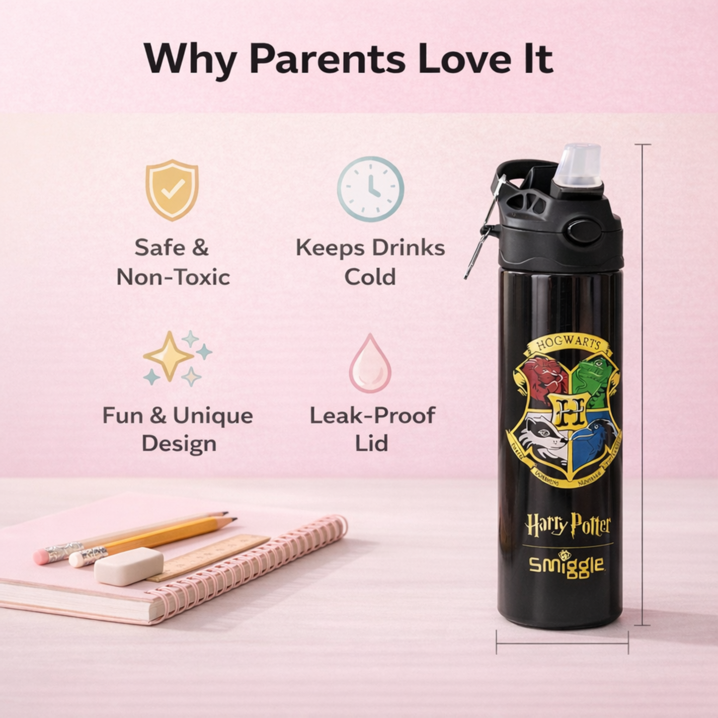 Harry potter Stainless steel Smiggle water bottle
