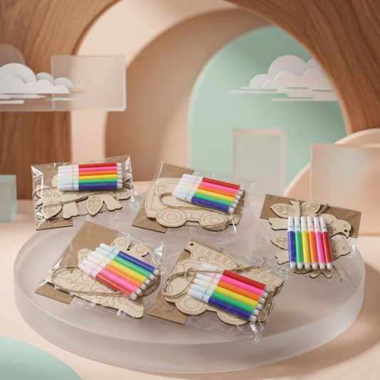 DIY Wooden Colour & Craft Kit for Kids | Color, Create & Play Art Set