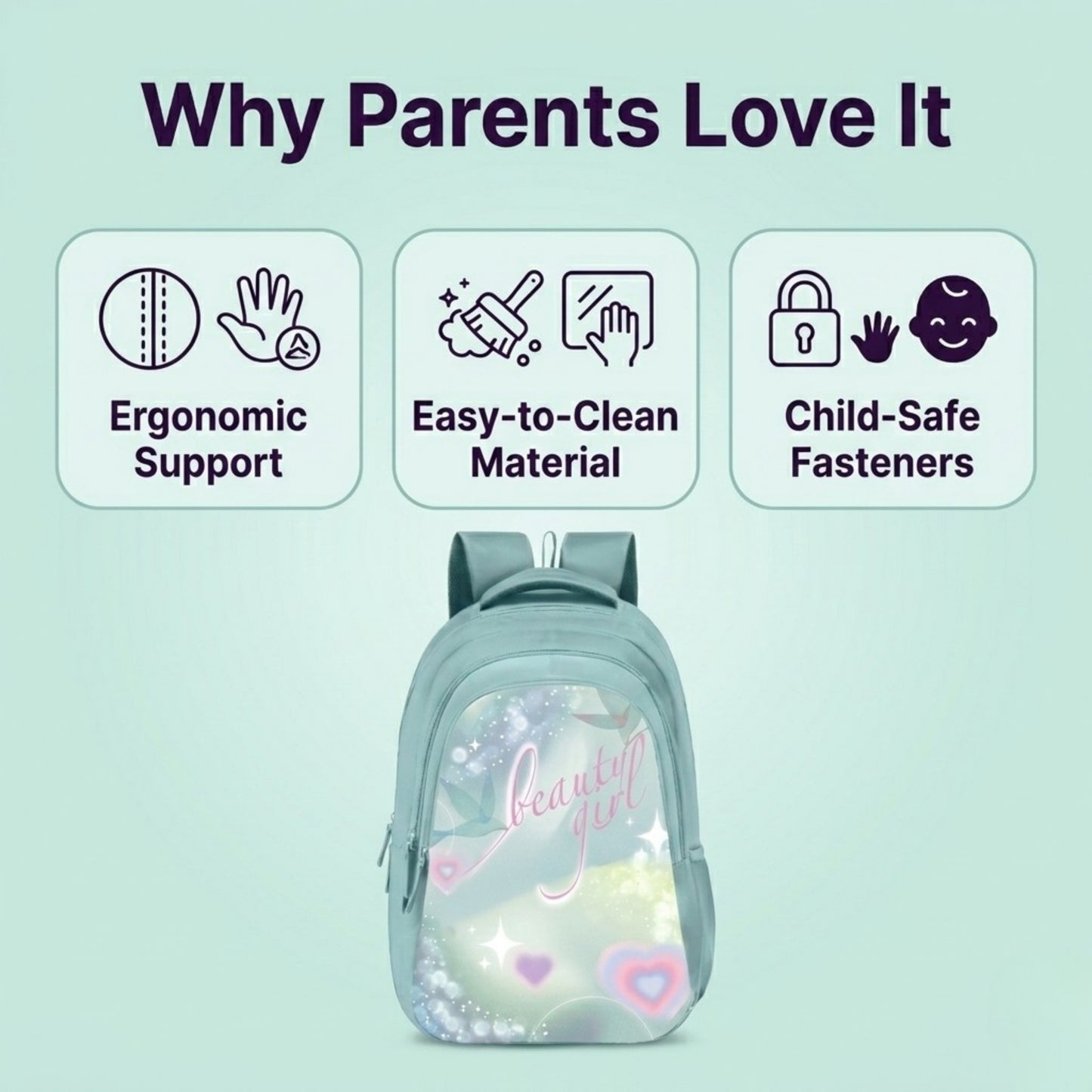 18" Stylish and light weight Butterfly School Backpack