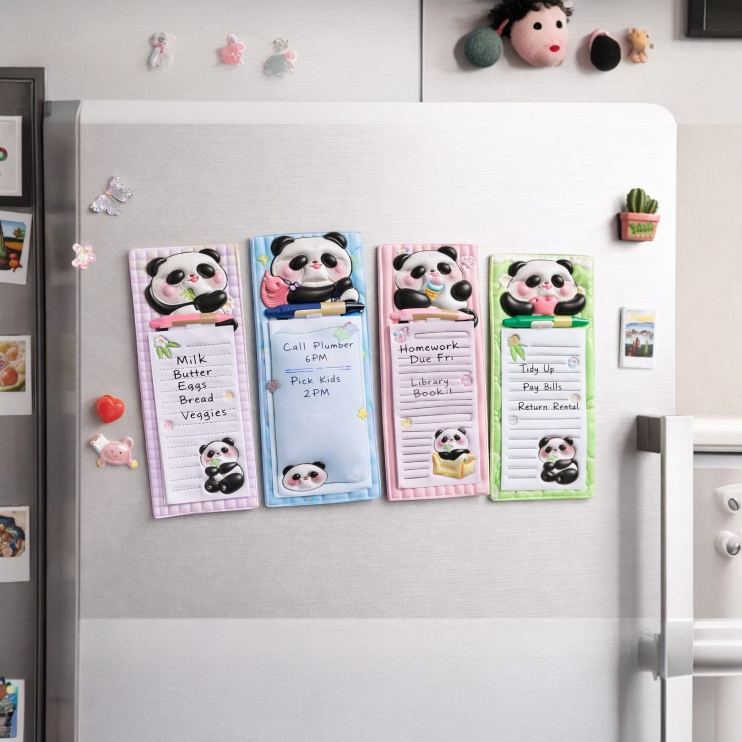 Cute Fridge Magnet Sticky Notes with Pen –Kids/Home Organizer