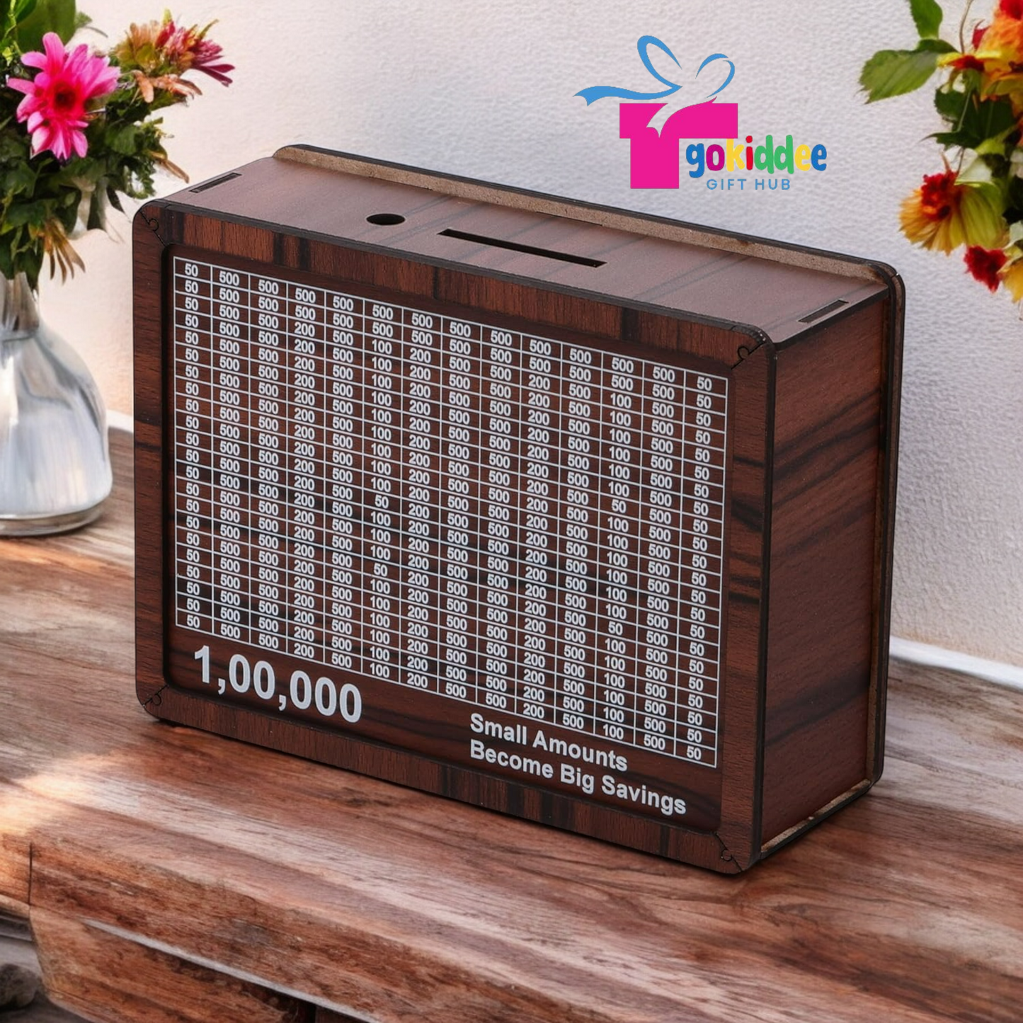 Wooden piggy bank - Rs.100000