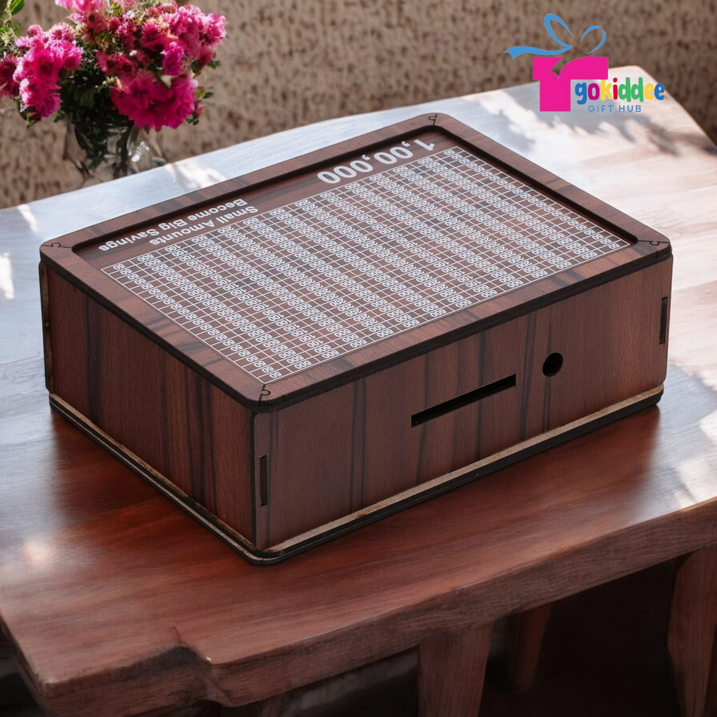 Wooden piggy bank - Rs.100000