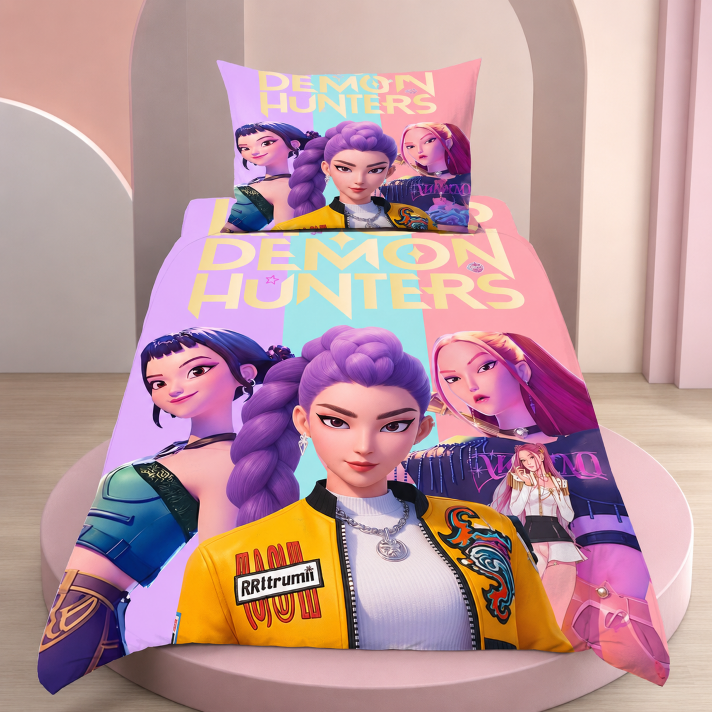 K-POP Demon Hunters Kids Bedsheet with Pillow Cover Set - 60" x90"