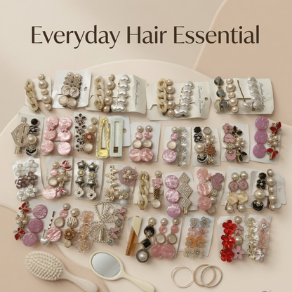 Premium Pearl & Metal Hair Clip Coll