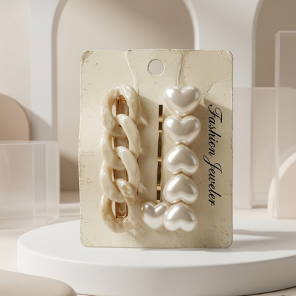 Premium Pearl & Metal Hair Clip Coll