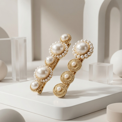 Premium Pearl & Metal Hair Clip Coll