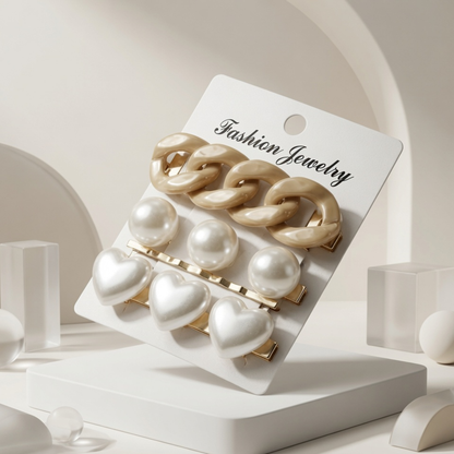 Premium Pearl & Metal Hair Clip Coll