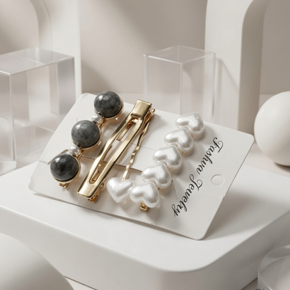 Premium Pearl & Metal Hair Clip Coll