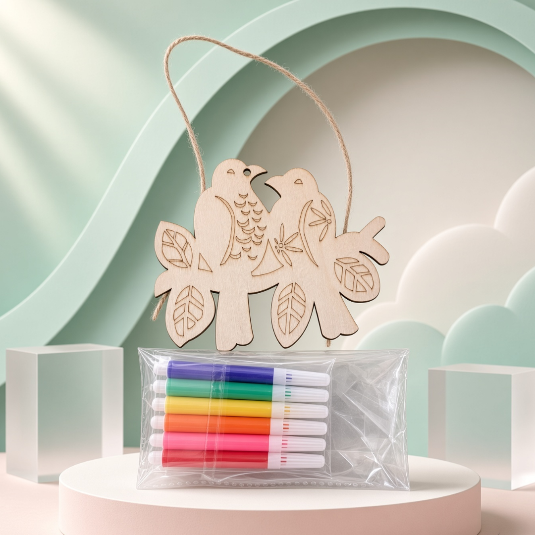 DIY Wooden Colour & Craft Kit for Kids | Color, Create & Play Art Set