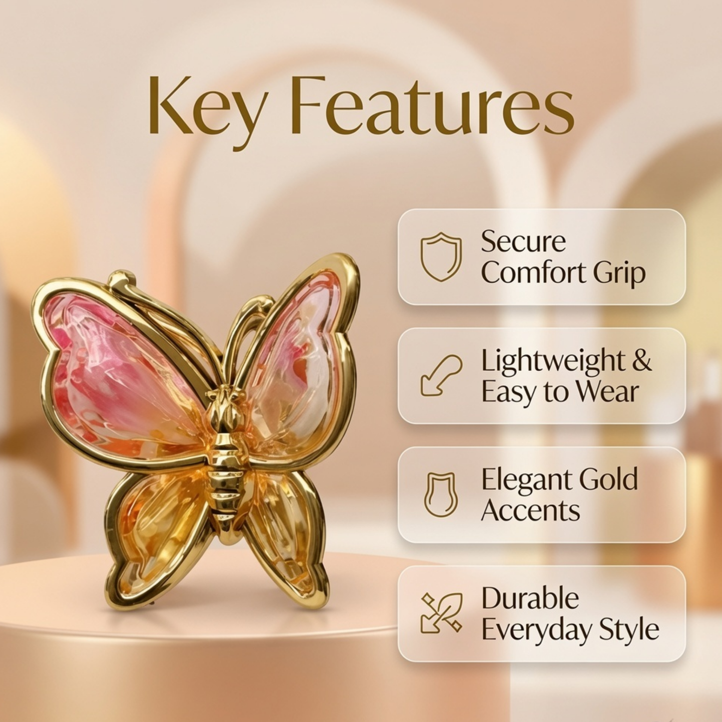 Crystal Butterfly Hair Claw