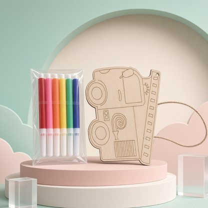 DIY Wooden Colour & Craft Kit for Kids | Color, Create & Play Art Set