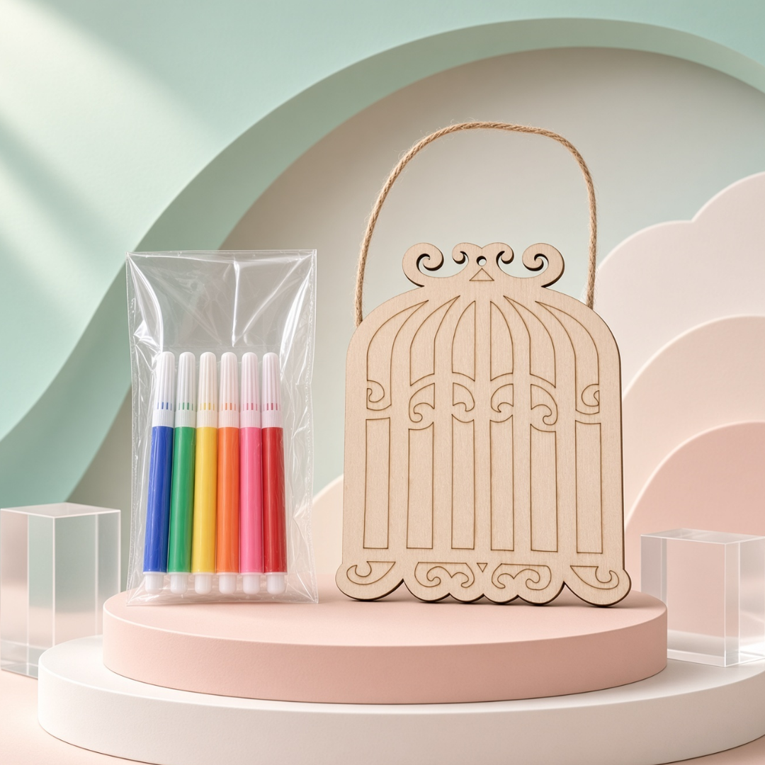 DIY Wooden Colour & Craft Kit for Kids | Color, Create & Play Art Set