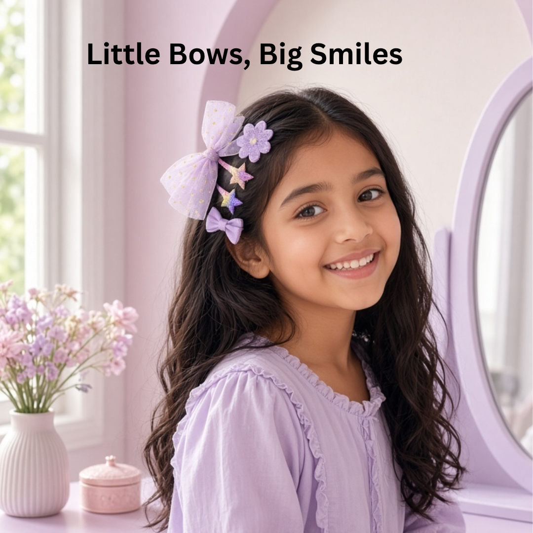 Pastel Bow Hair Accessories Set 93  | Cute Hair Clips