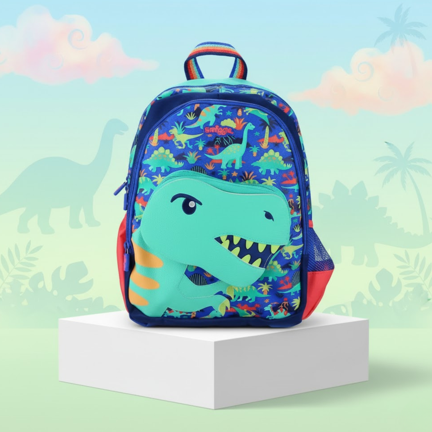 Dinosaur School Bag - Smiggle Backpack with 3 Zips