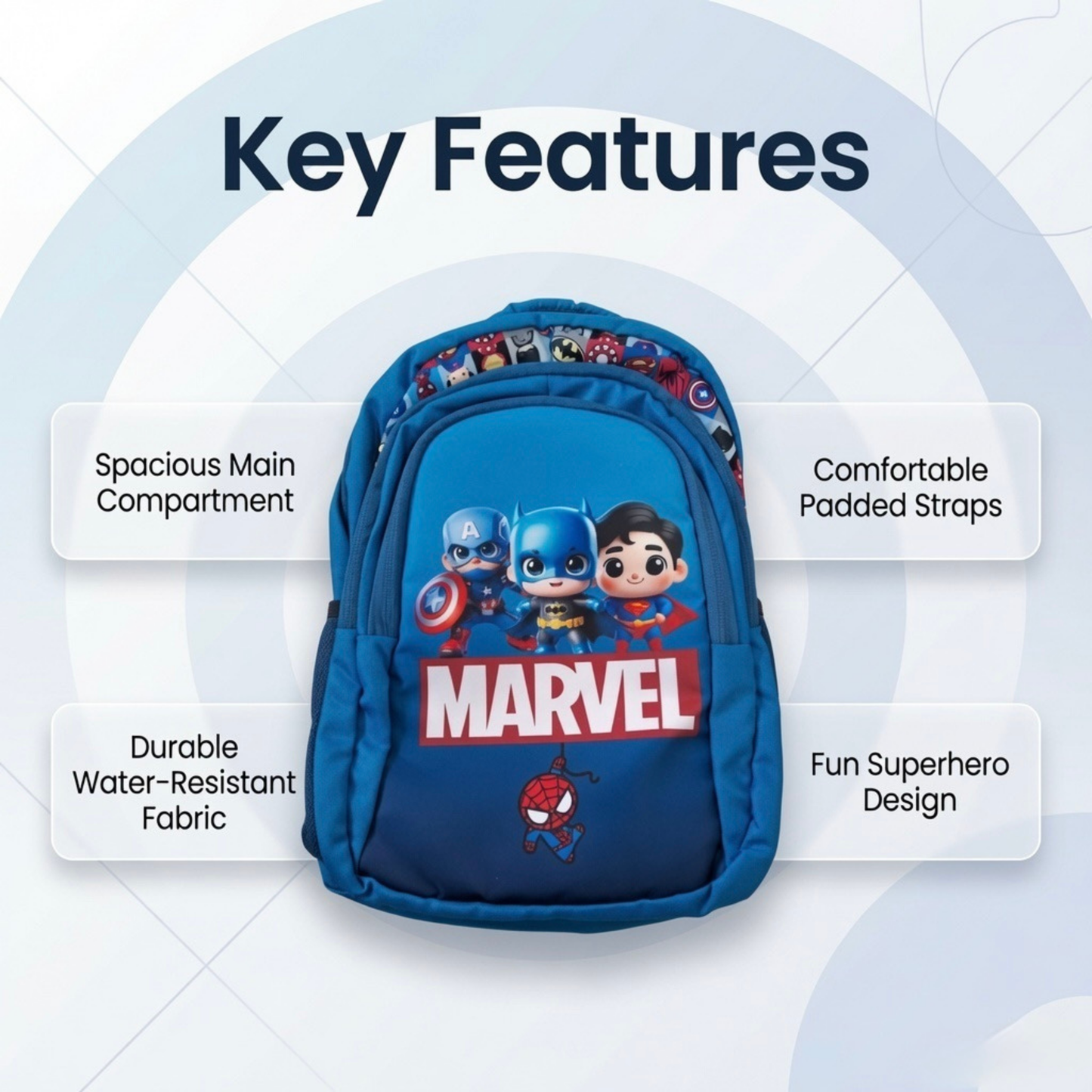 16" Superhero School Backpack for Kids