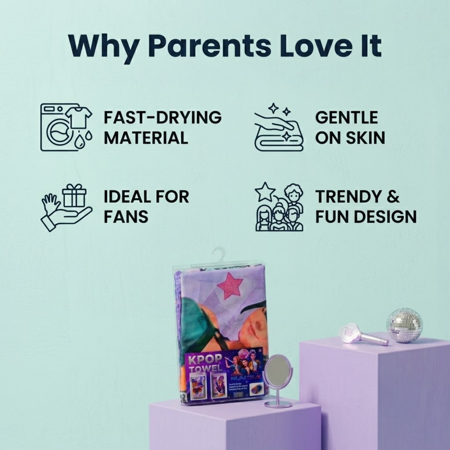 K-Pop Demon Hunters Premium Soft & Quick-Dry Kids Towel