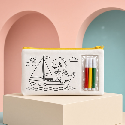 DIY Colour Your Own Pencil Pouch with sketches