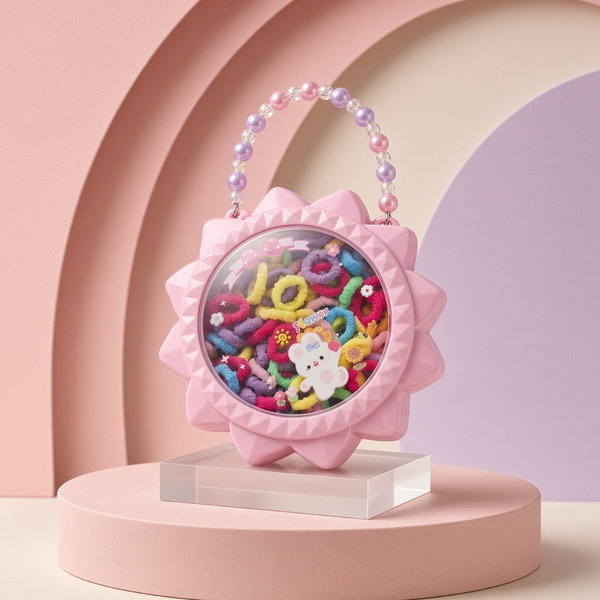 Kids Hair Accessories Gift Set in Flower Case
