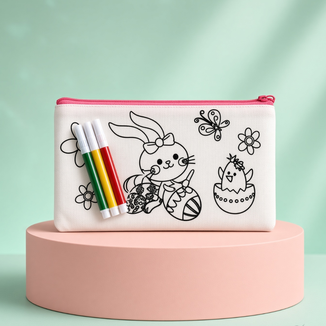 DIY Colour Your Own Pencil Pouch with sketches