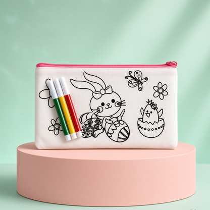 DIY Colour Your Own Pencil Pouch with sketches