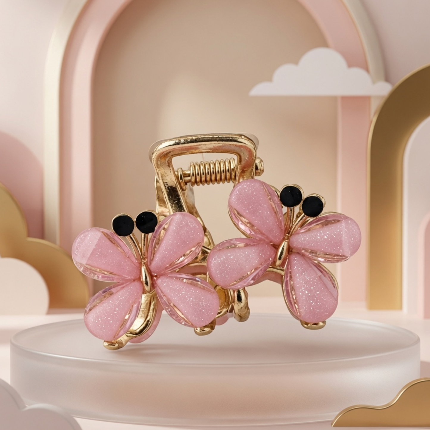 Floral Crystal Claw Hair Clip Set | 6 Colours