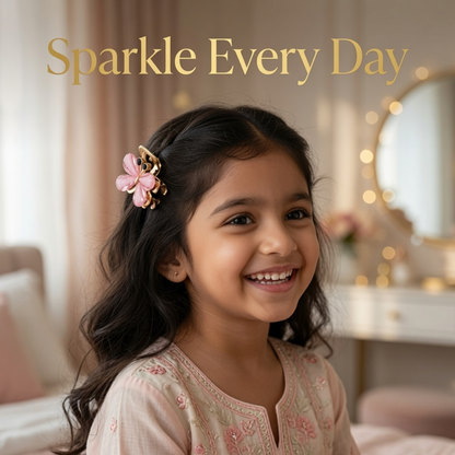 Floral Crystal Claw Hair Clip Set | 6 Colours