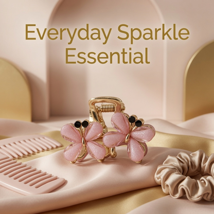 Floral Crystal Claw Hair Clip Set | 6 Colours