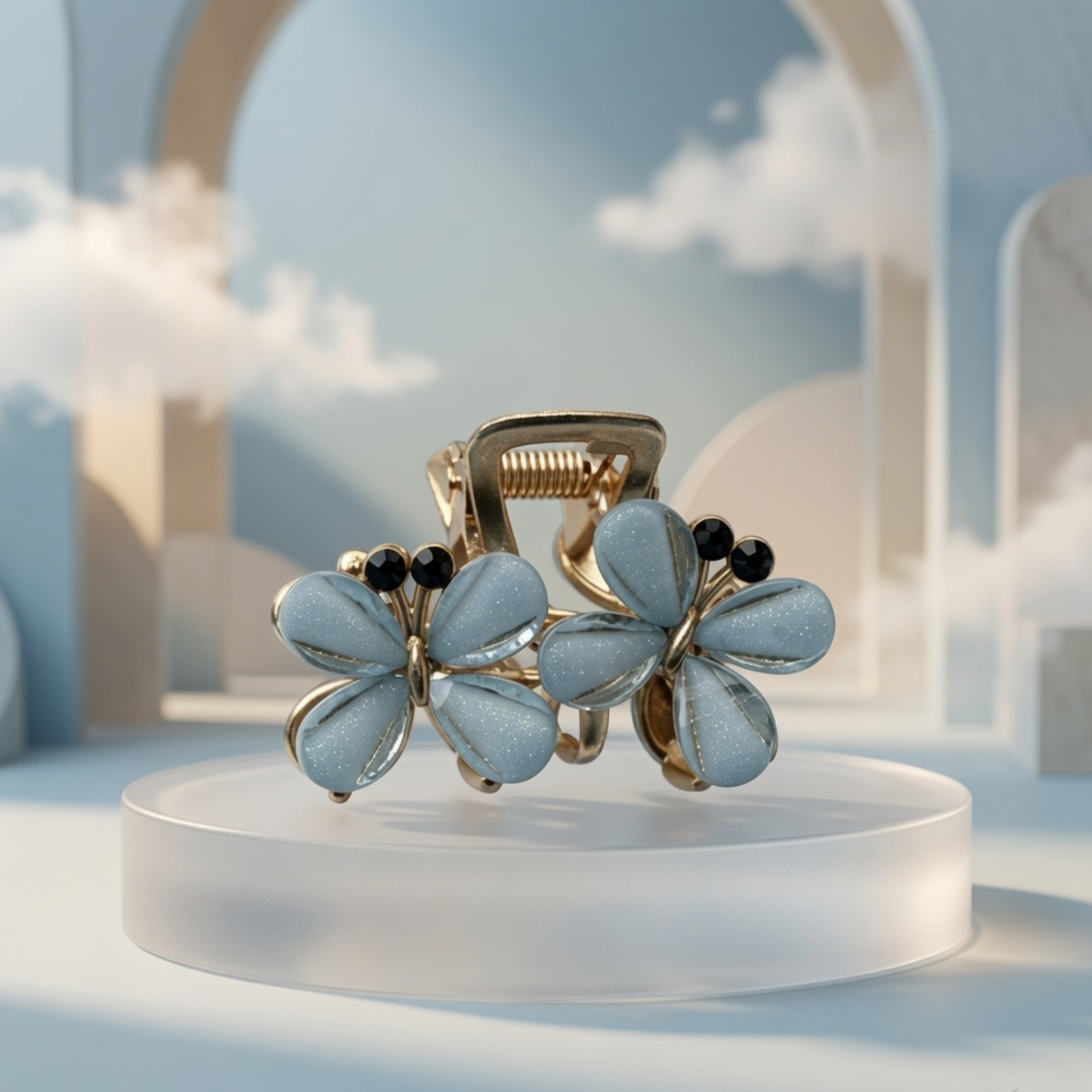 Floral Crystal Claw Hair Clip Set | 6 Colours