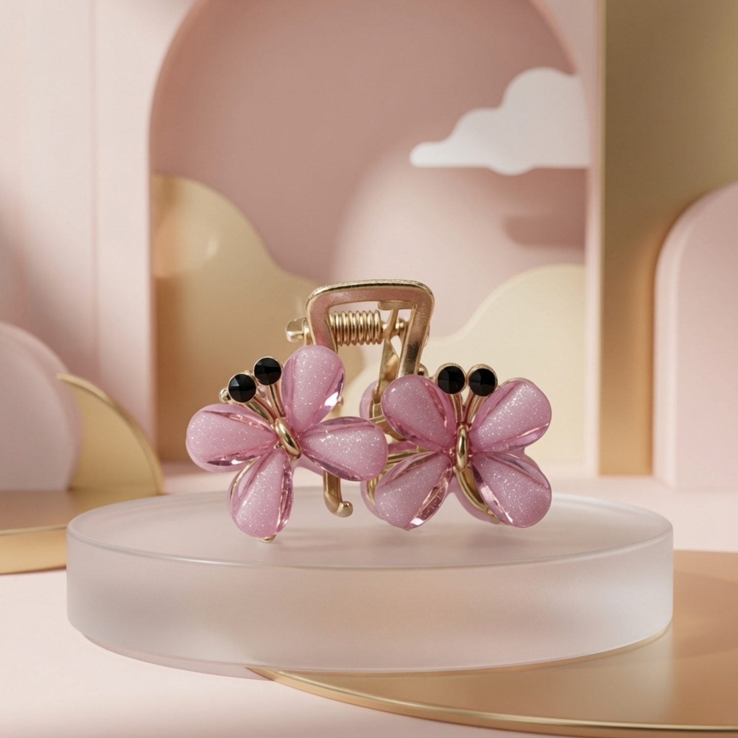 Floral Crystal Claw Hair Clip Set | 6 Colours