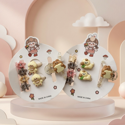 Kawaii Bear Hair Clip Set| 3D Character Snap & Claw Clips
