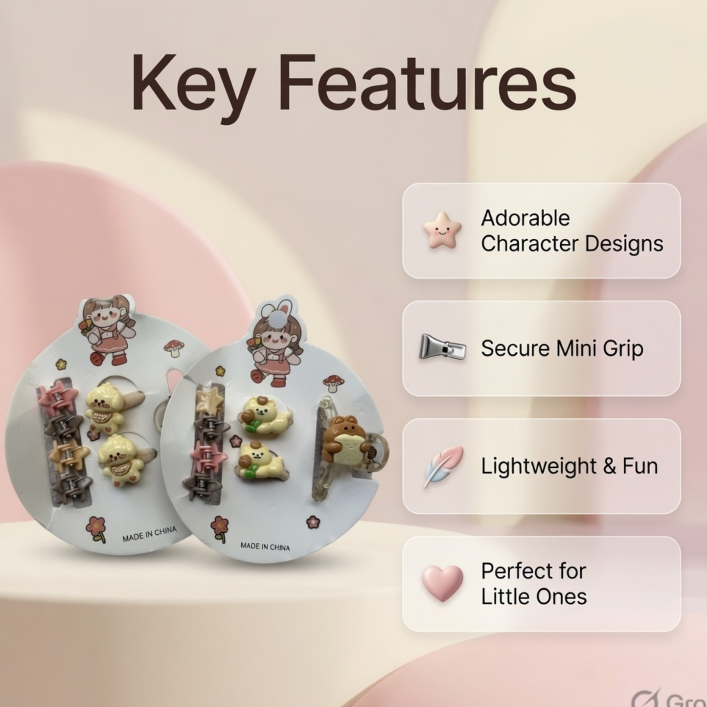 Kawaii Bear Hair Clip Set| 3D Character Snap & Claw Clips
